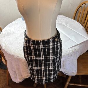 Have Black and White Checkered Pencil Skirt